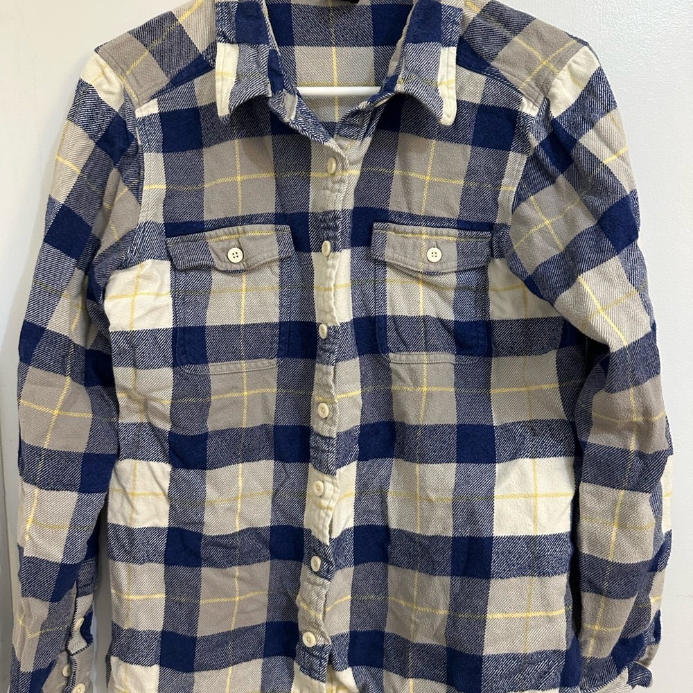 Patagonia Blue and Cream Plaid Kids Shirt